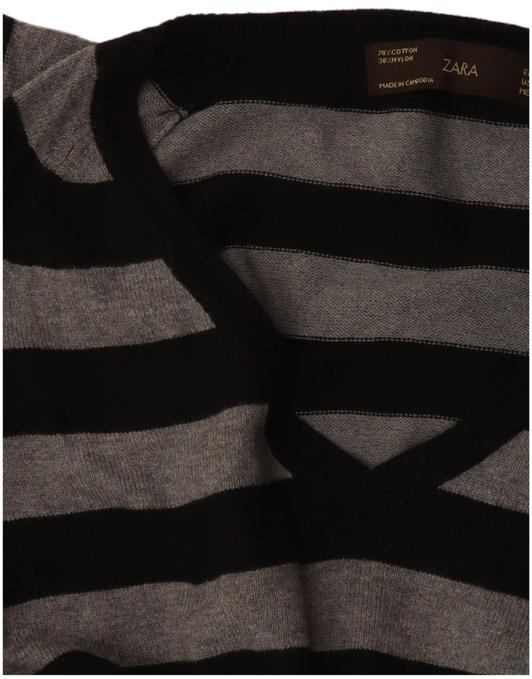 Maglione Zara da donna con scollo a V UK 14 grande nero