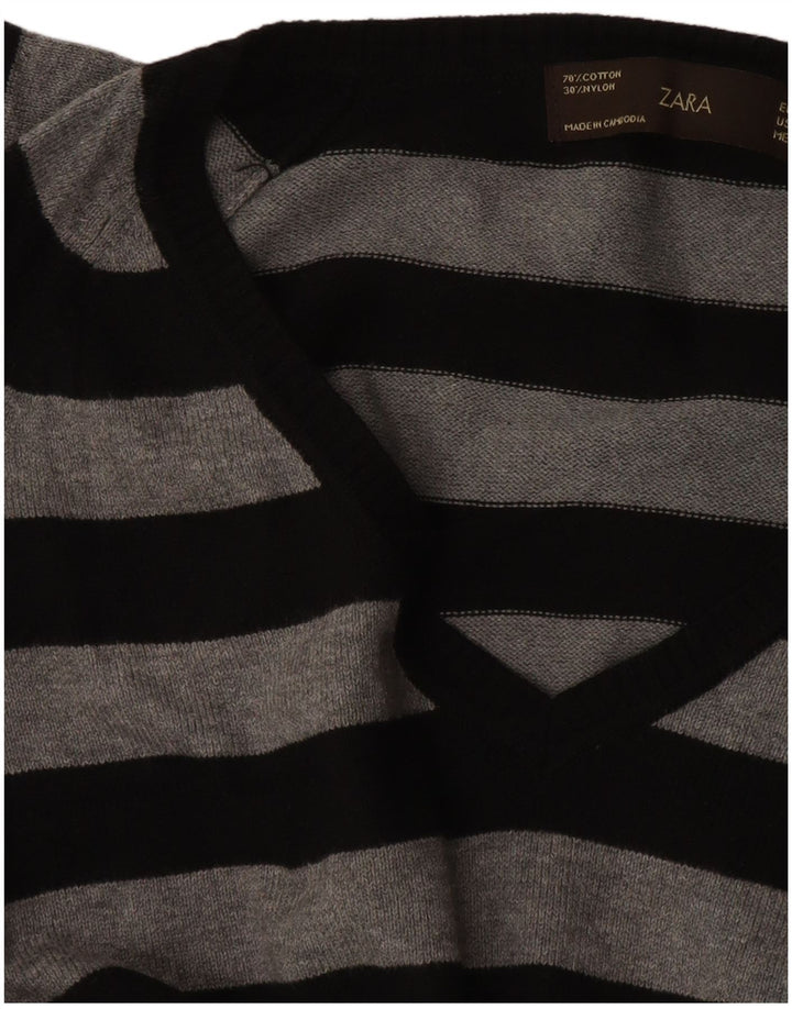 Maglione Zara da donna con scollo a V UK 14 grande nero