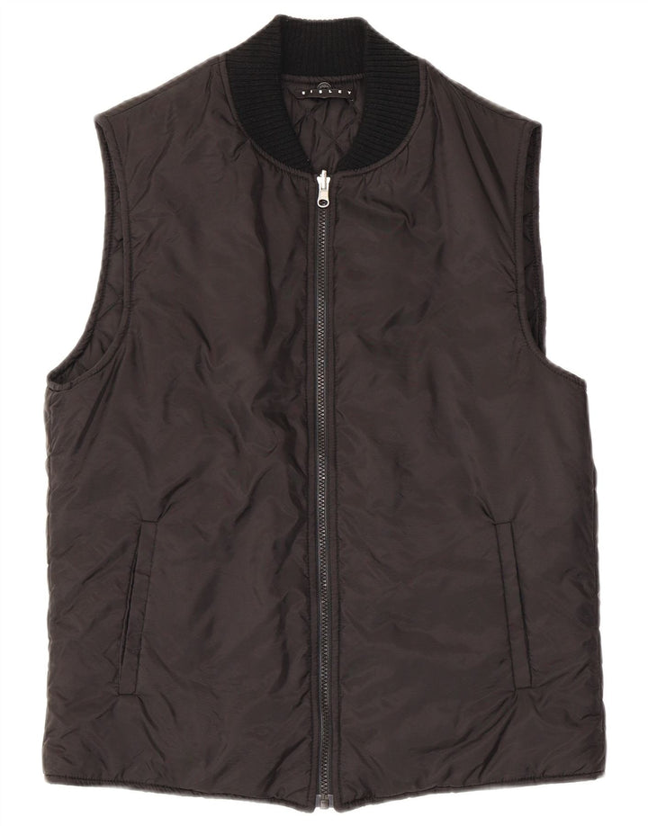 Gilet Imbottito Uomo Sisley IT 46 Small Nero Poliammide