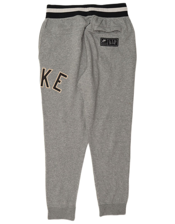 Pantaloni da tuta con grafica Nike da uomo, pantaloni da jogging, grandi, in cotone chiazzato grigio