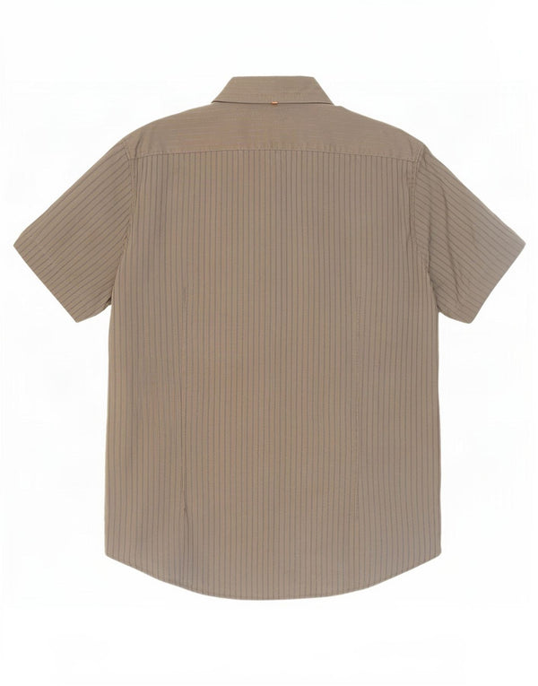Camicia a maniche corte da uomo Hugo Boss 2XL cotone gessato kaki