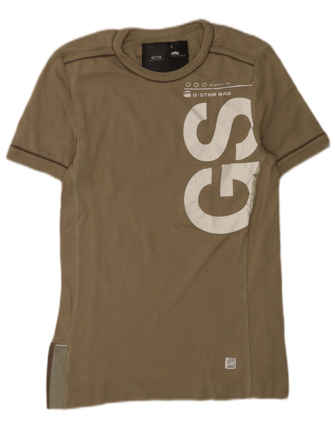 T-shirt grafica da uomo G-Star Top piccola in cotone kaki