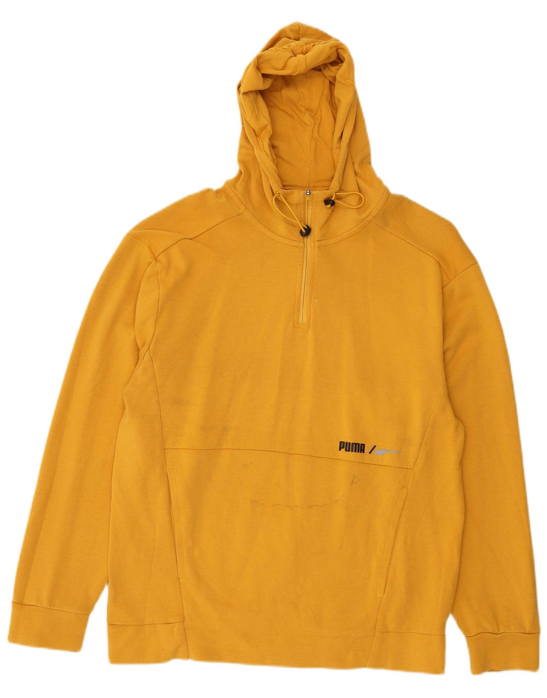 Felpa con cappuccio da uomo Puma in cotone giallo medio