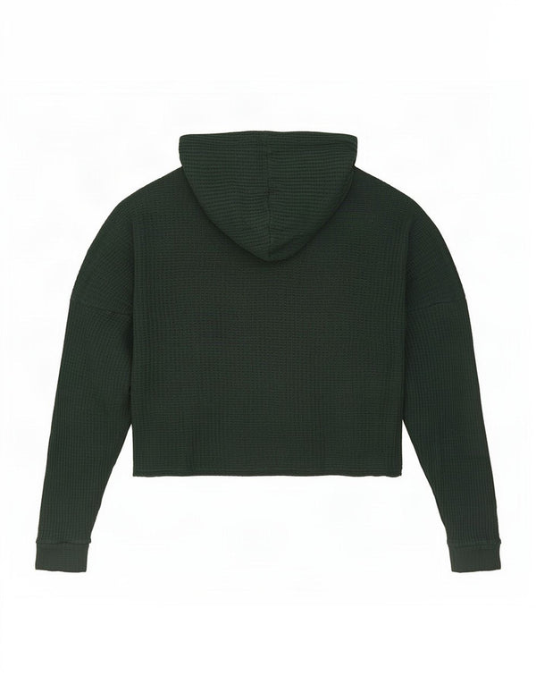 Topshop Top corto da donna oversize con cappuccio UK 16 grande viscosa verde
