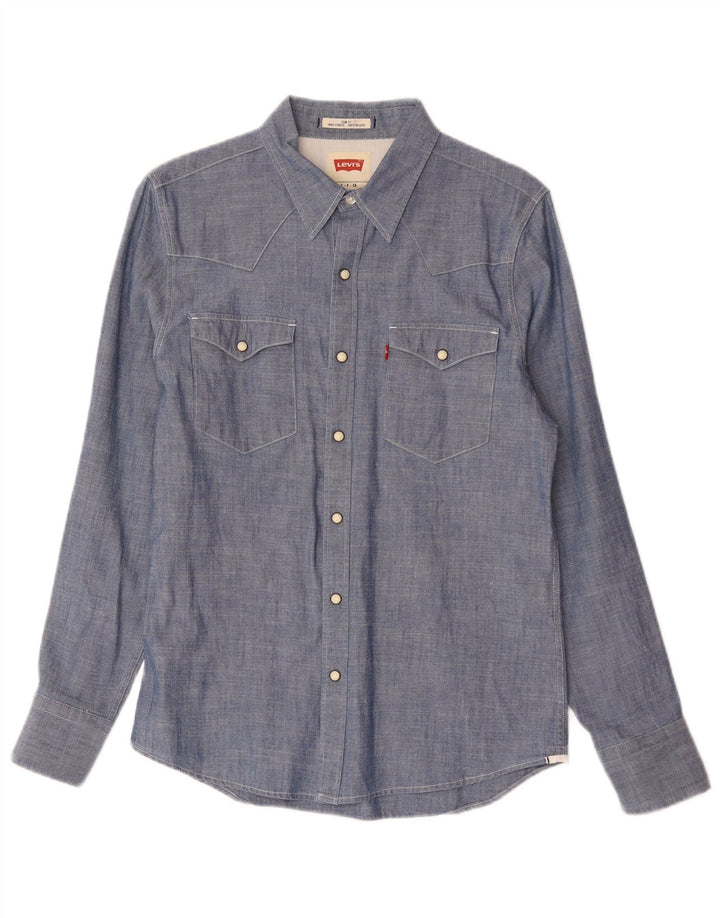 Camicia Levi's da uomo slim fit piccola in cotone blu