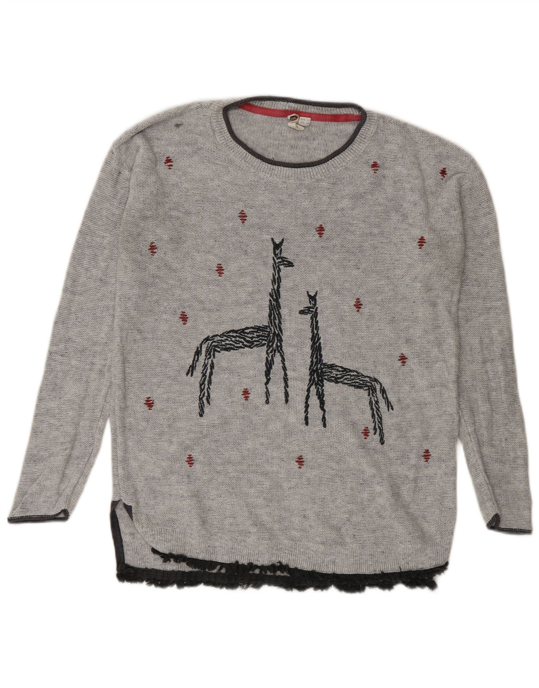 Maglione maglione con scollo a barca lungo da donna di White Stuff UK 10 piccolo grigio
