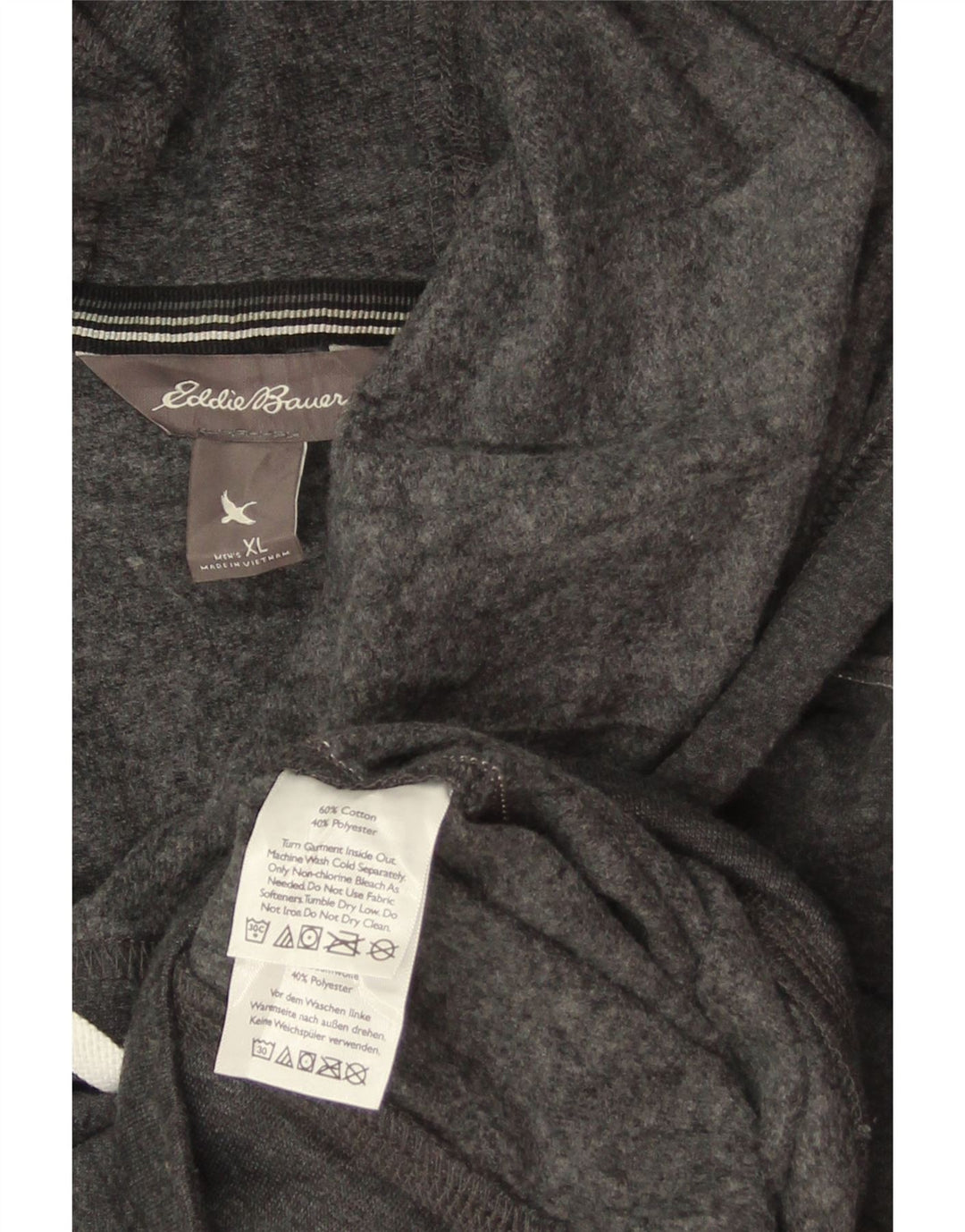 Felpa con cappuccio da uomo EDDIE BAUER XL in cotone grigio