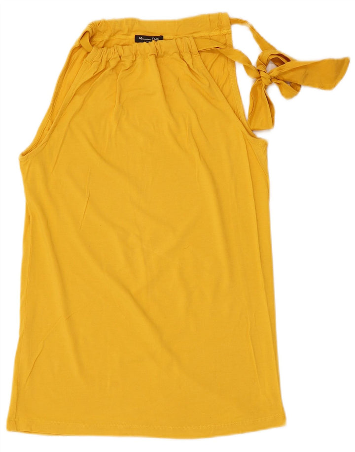 Top da donna Massimo Dutti Halter UK 14 Large Giallo