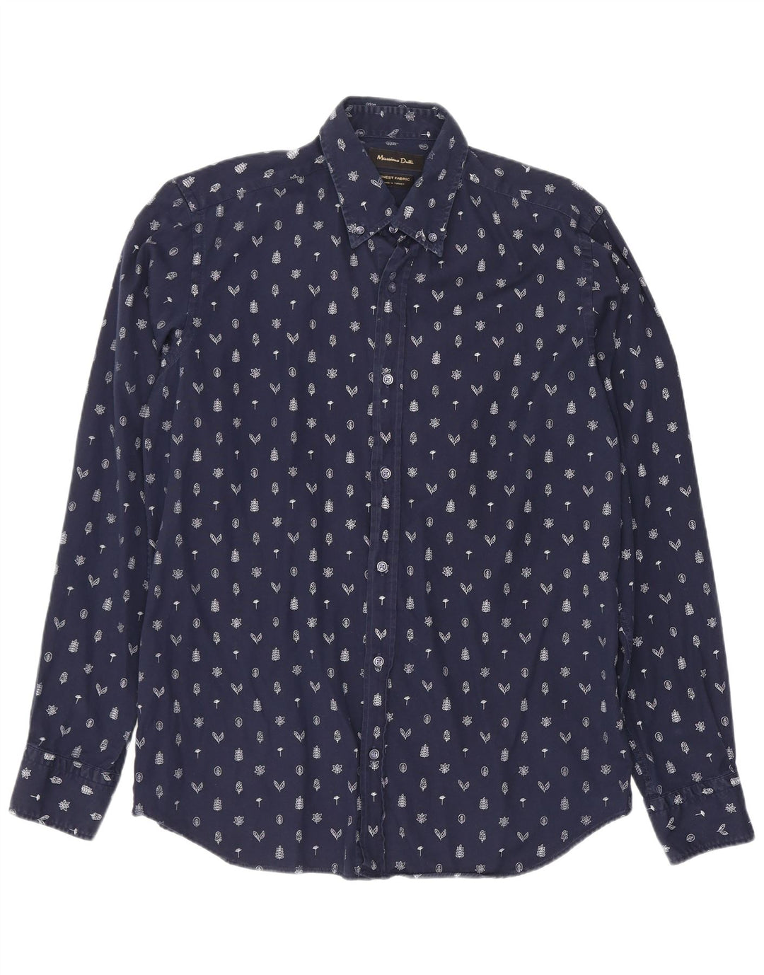 Camicia da uomo Massimo Dutti Blu navy medio floreale