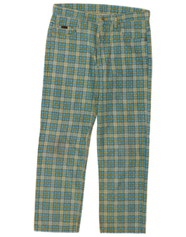 Pantaloni casual dritti da uomo General Company IT 52 XL W38 L28 Blu a quadri