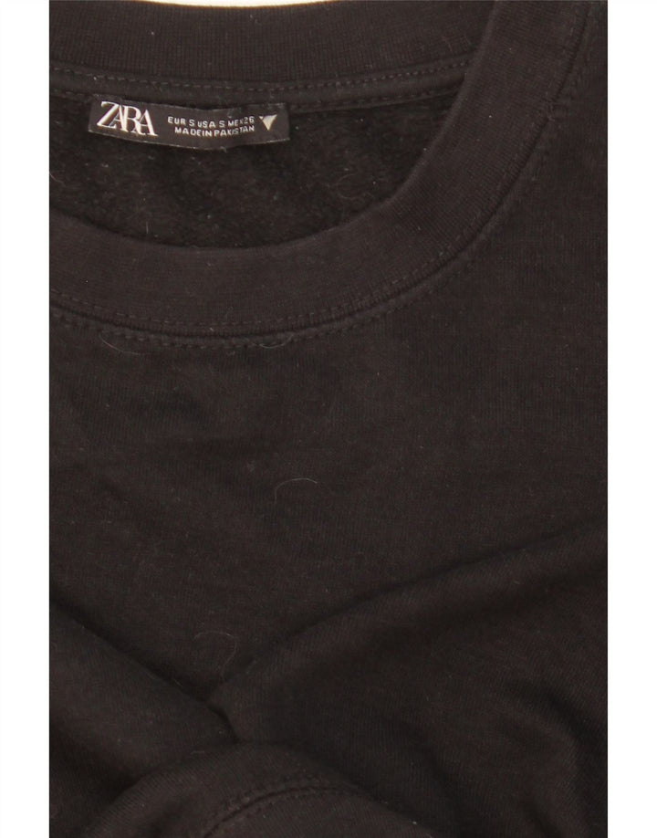 Felpa Crop Oversize Da Donna ZARA Maglione UK 10 Small Nero