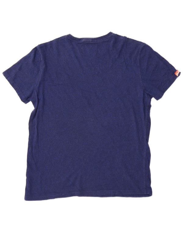 T-shirt da uomo Superdry Top 2XL cotone screziato blu navy