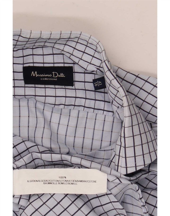 Camicia formale da uomo Massimo Dutti taglia 41 16 grande cotone a quadri blu