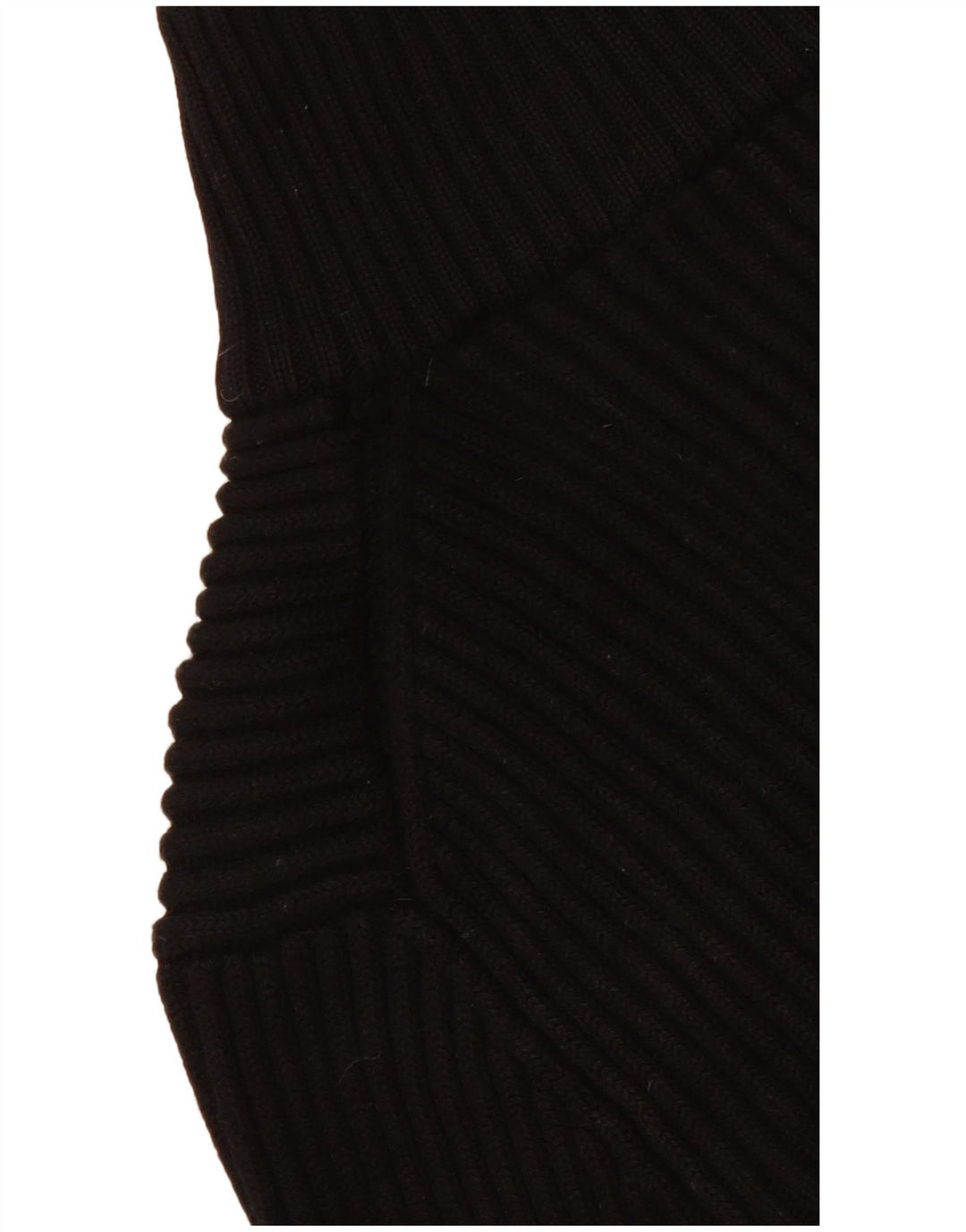 Maglione maglione da donna con collo con zip Hugo Boss UK 14 grande lana vergine nera