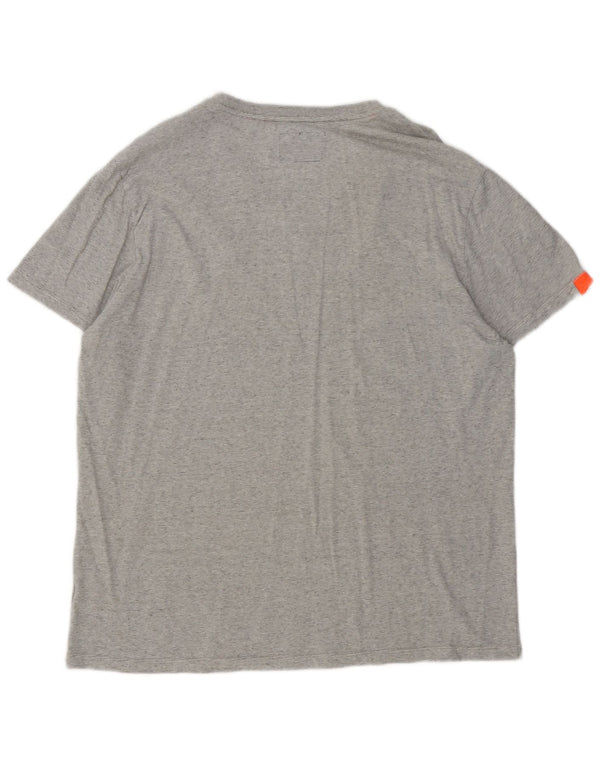 T-shirt da donna Superdry Top 3XL in cotone a righe grigie