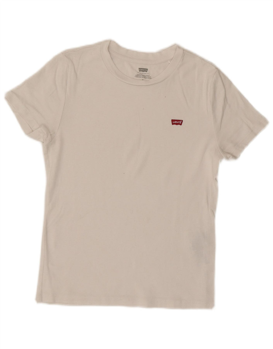 LEVI'S Womens T-Shirt Top UK 12 Medium White Cotton
