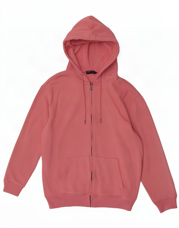Maglione con cappuccio e zip da donna Marks & Spencer UK 14 grande cotone rosa