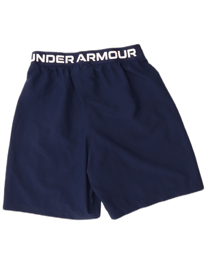 Pantaloncini sportivi grafici da uomo Under Armour medio poliestere blu navy