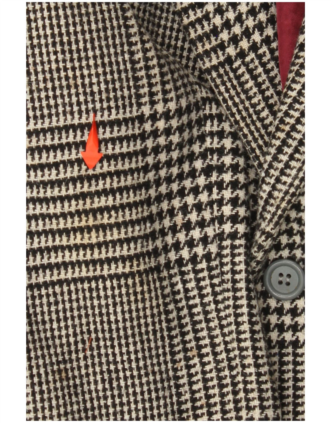 Giacca blazer da uomo a 2 bottoni VINTAGE IT 52 XL in lana pied de poule nera