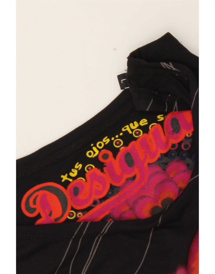 Desigual Gilet grafico da donna Top UK 14 Large Nero