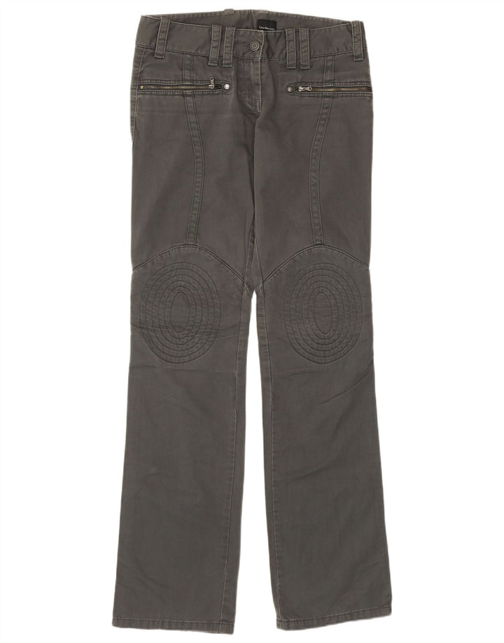CALVIN KLEIN Pantaloni casual dritti da donna W27 L34 Cotone grigio