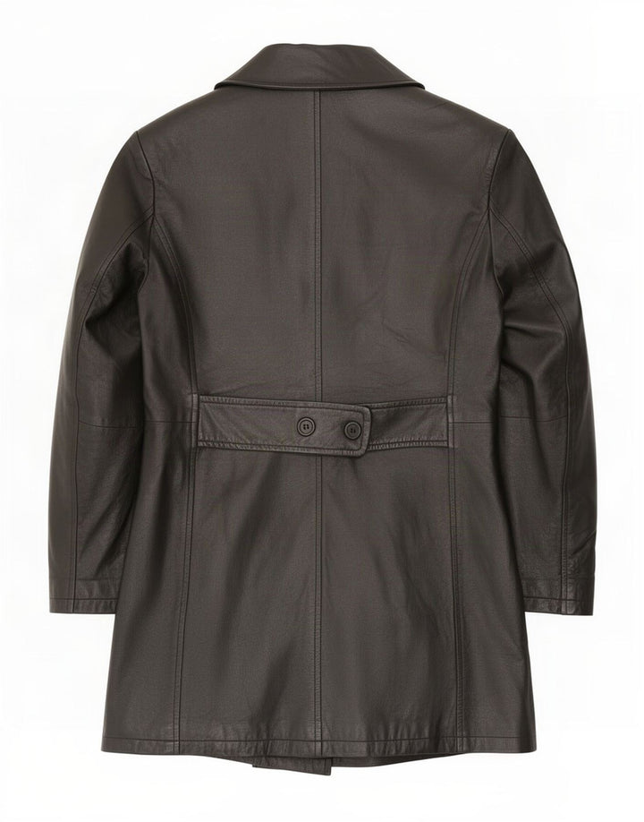 Cappotto in pelle da donna Project UK 14 medio nero