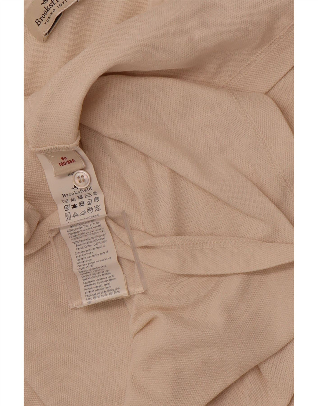 Polo da uomo BROOKSFIELD IT 50 medio cotone bianco sporco