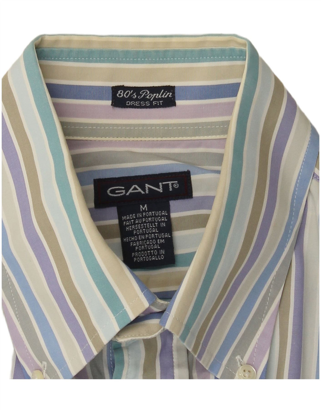 Gant Camicia elegante da uomo in cotone a righe multicolori medie
