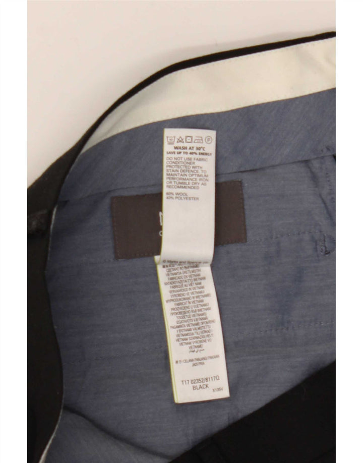 Pantaloni casual regolari da uomo Marks & Spencer W36 L31 lana nera