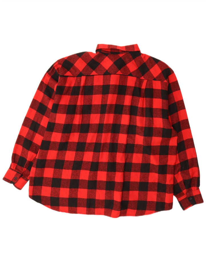 Colombus Camicia da uomo in flanella XL Poliestere rosso a quadretti