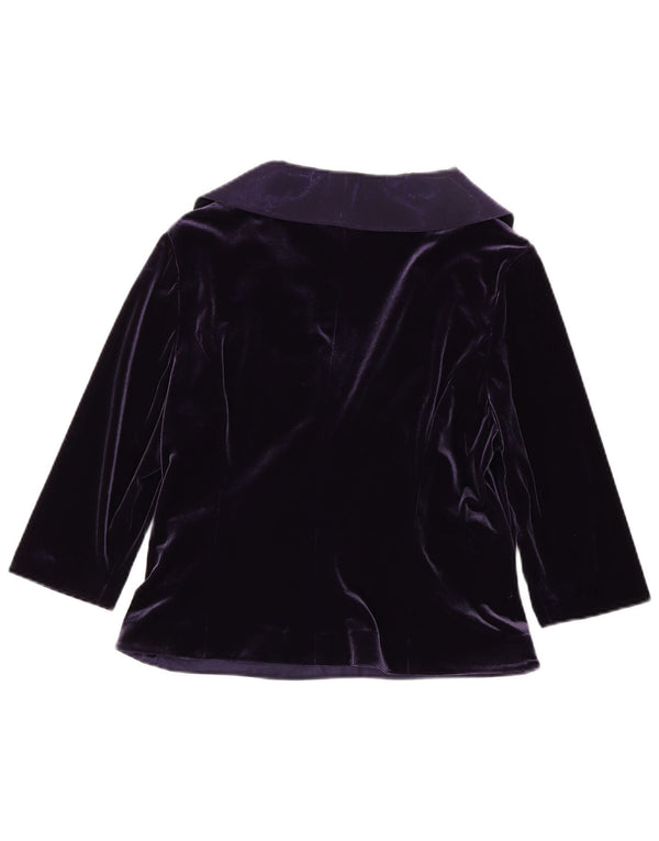 Minuet Camicetta in velluto da donna con maniche a 3/4 Top UK 16 Large Viola Poliestere