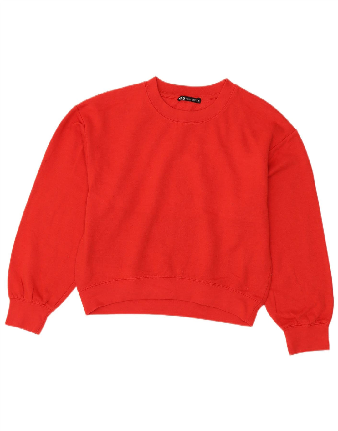 Felpa corta da donna Zara UK 14 poliestere rosso medio