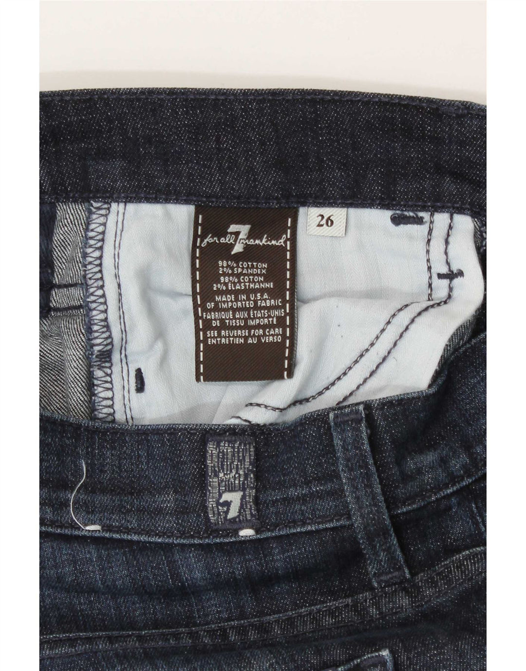 7 For All Mankind Jeans bootcut da donna a vita media W26 L30 Blu navy