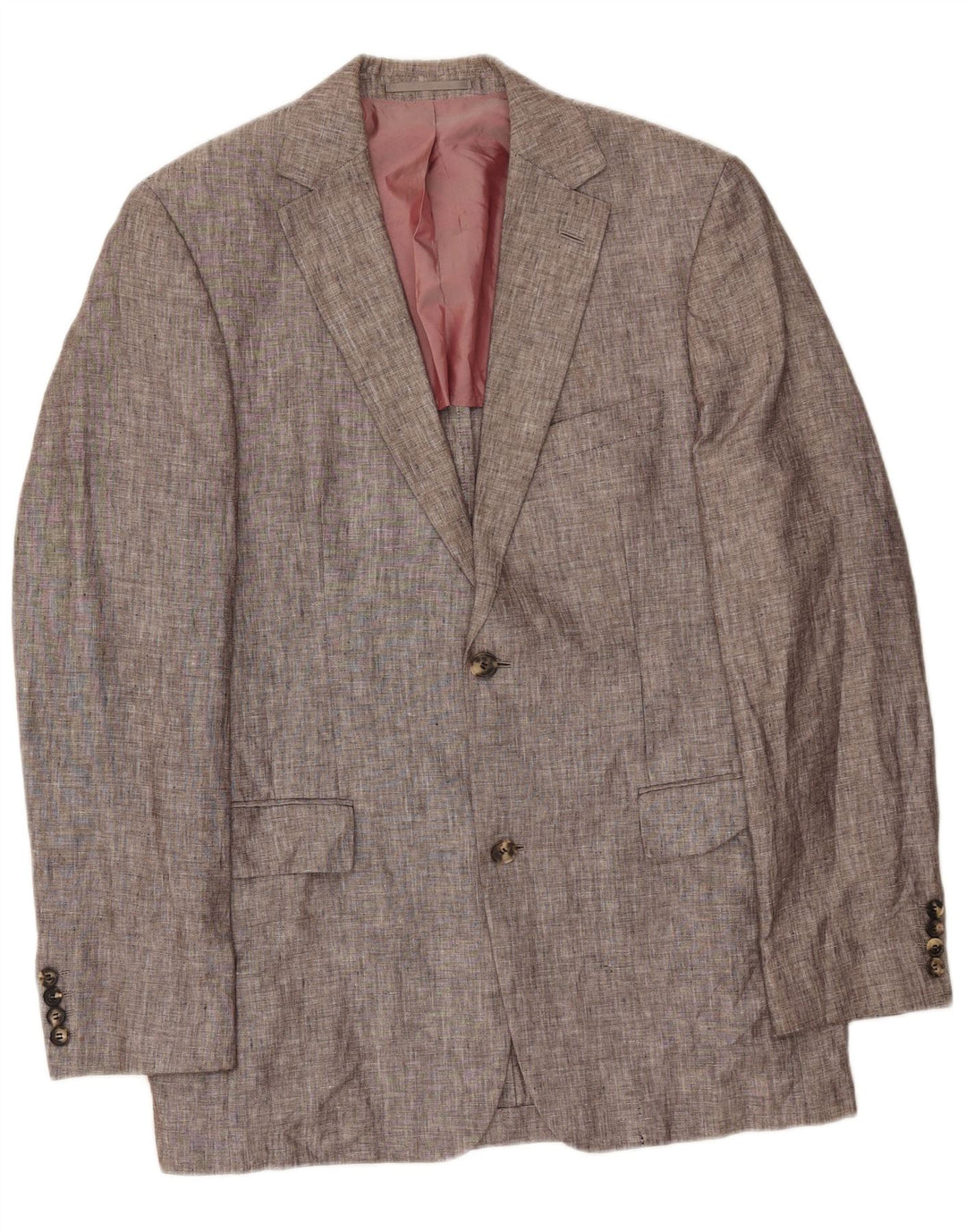 SOLBIATI Mens 2 Button Blazer Jacket UK 38 Medium Grey Flecked Linen