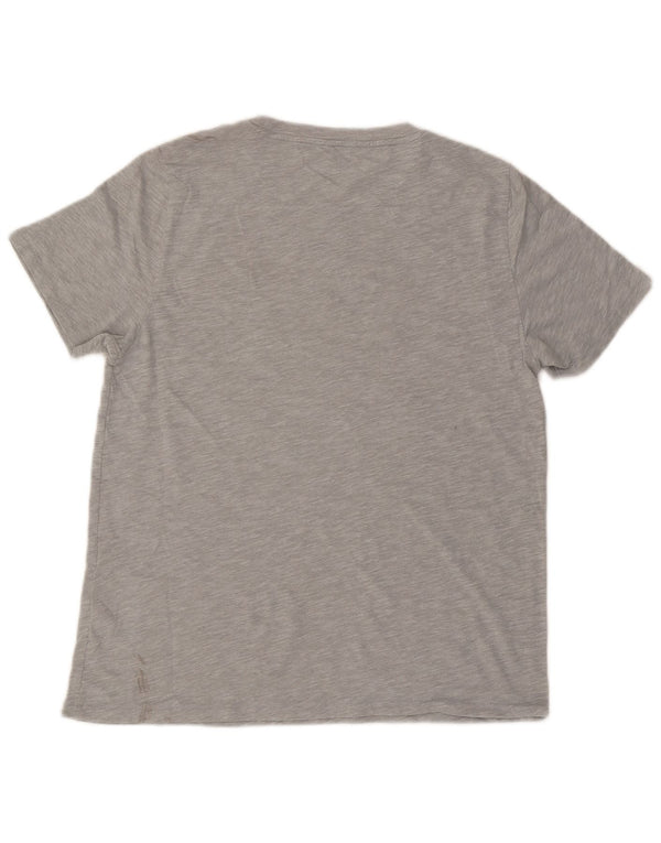 J. CREW T-shirt grafica da donna Top UK 16 grande cotone grigio