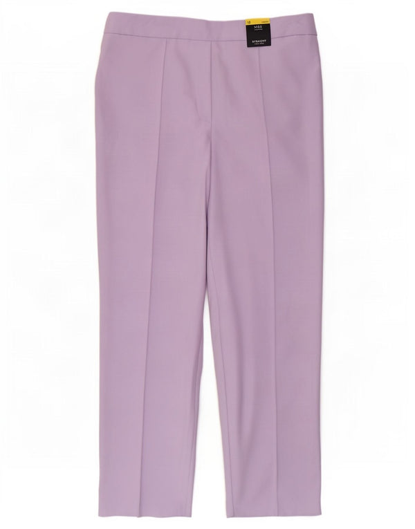 Pantaloni chino dritti da donna Marks & Spencer UK 16 Large W34 L28 Viola