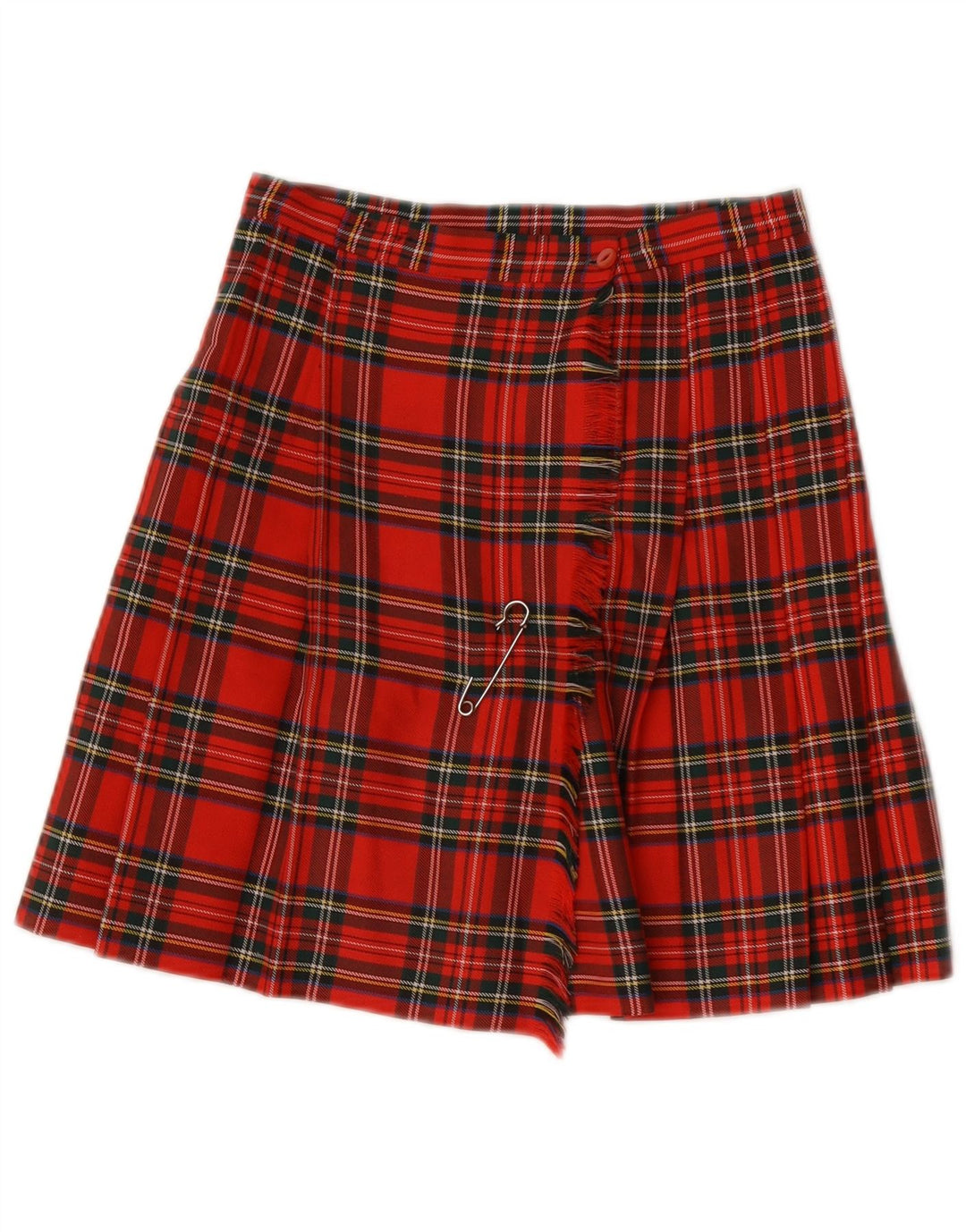 Gonna a portafoglio vintage da donna W26 piccolo motivo a quadri rossi