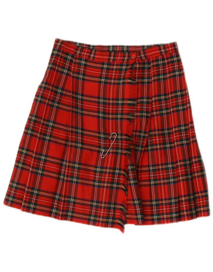 Gonna a portafoglio vintage da donna W26 piccolo motivo a quadri rossi