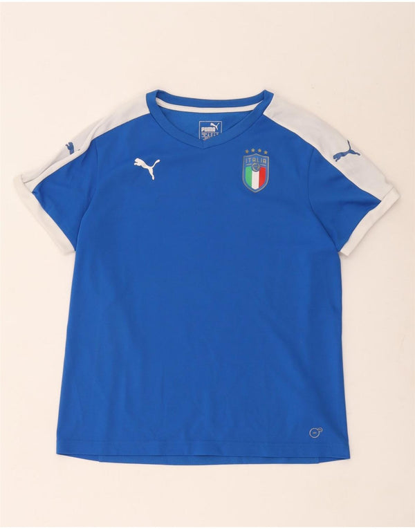 T-shirt grafica Puma da donna Italia Top UK 14 Large Blu Colourblock