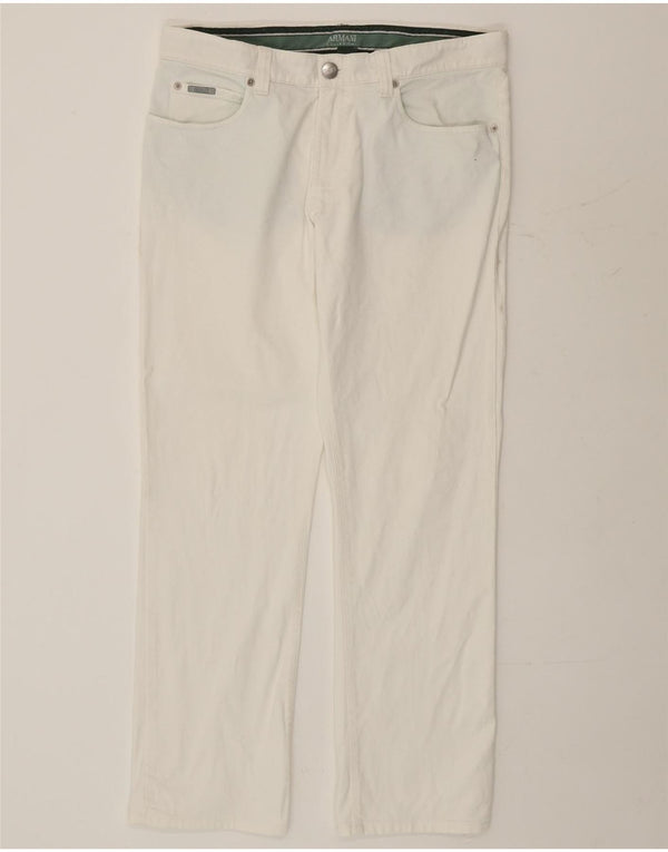 Armani Collezioni Mens Straight Jeans W34 L31 White Cotton