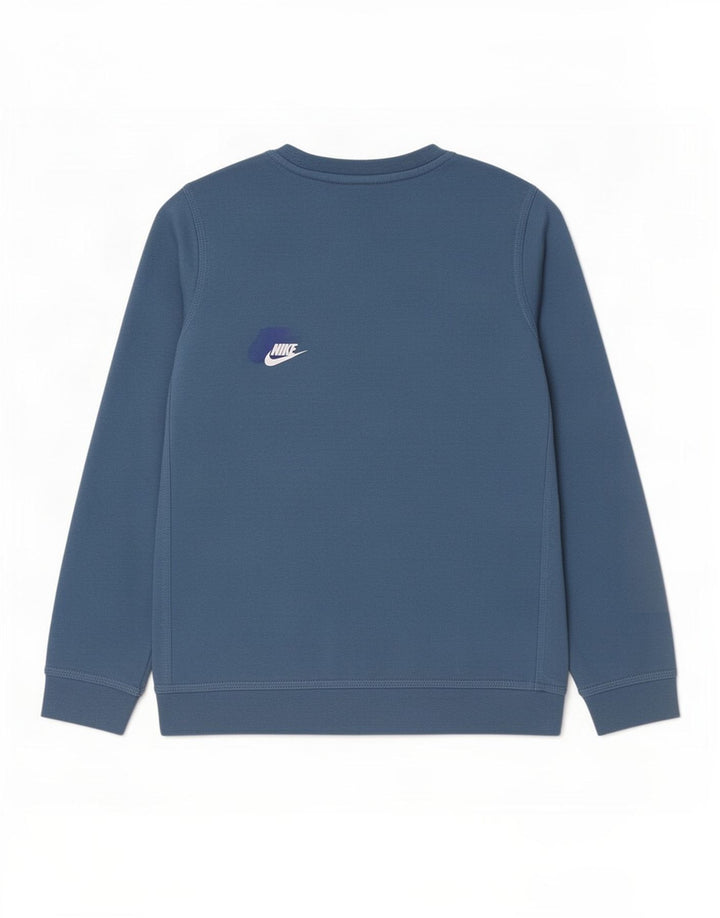 Felpa grafica Nike da bambino, 10-11 anni, cotone blu medio