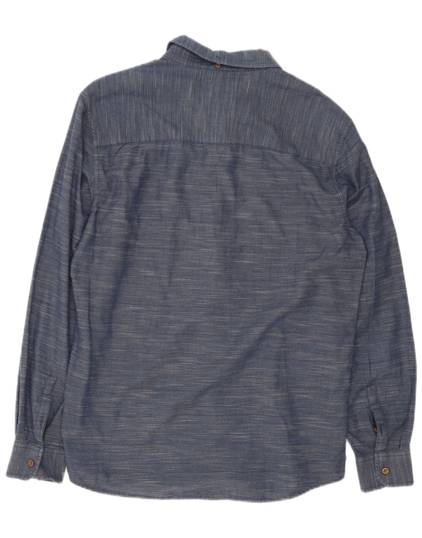 Camicia Wrangler da uomo slim fit XL in cotone gessato blu