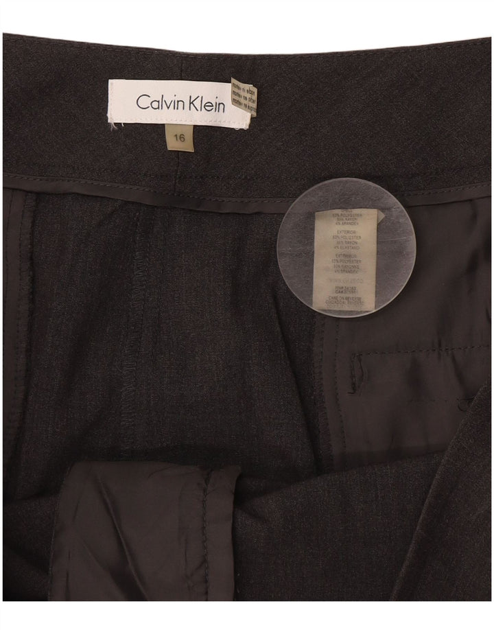 Pantaloni da completo Bootcut da donna Calvin Klein US 16 XL W38 L32 Poliestere grigio