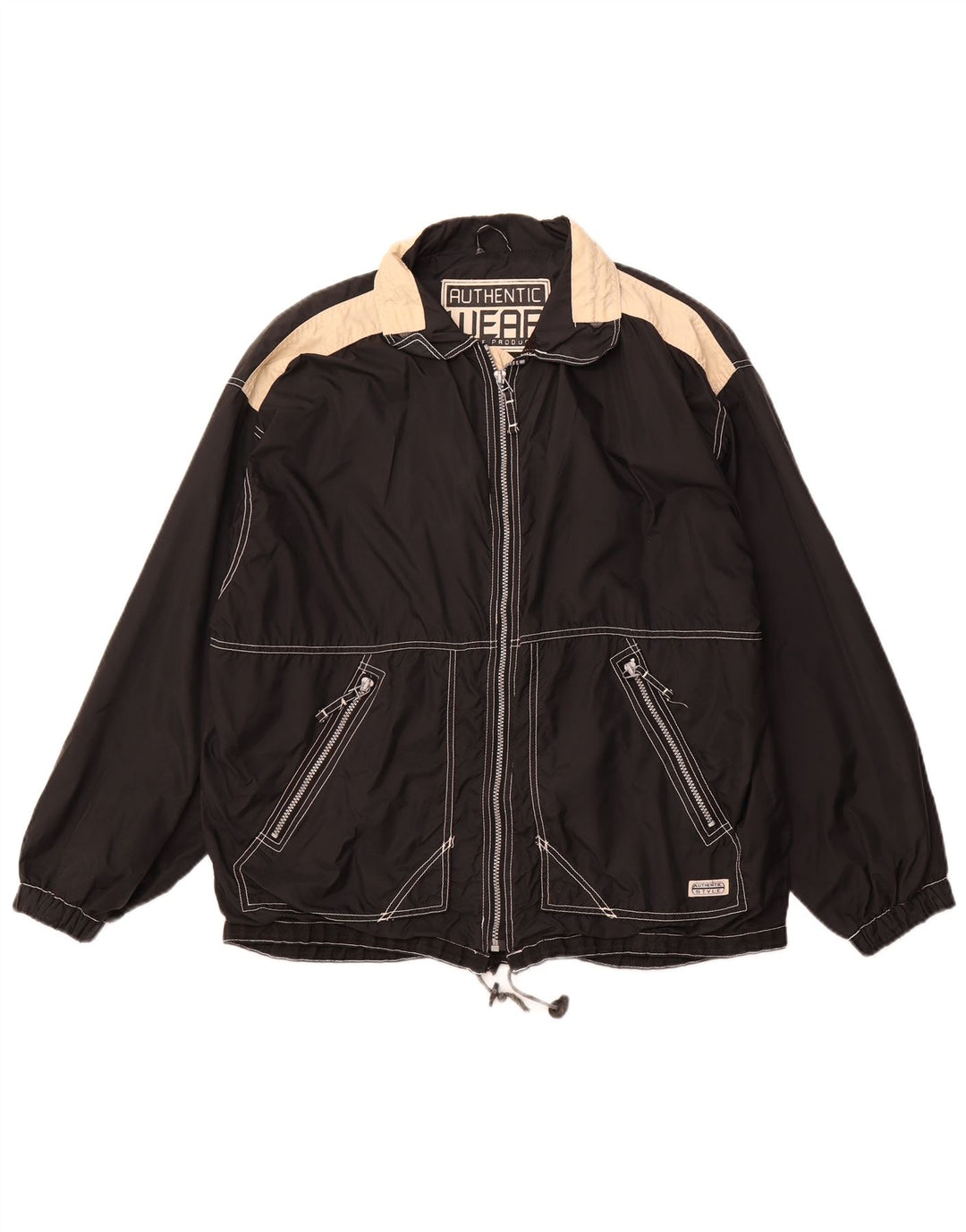 Giacca pratica da uomo dal taglio ampio AUTENTICA UK 38 media nera