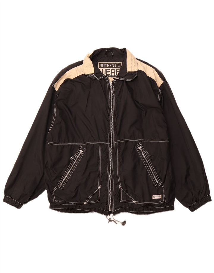 Giacca pratica da uomo dal taglio ampio AUTENTICA UK 38 media nera