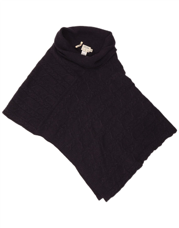 SEASALT Maglione poncho corto da donna taglia unica lana blu navy