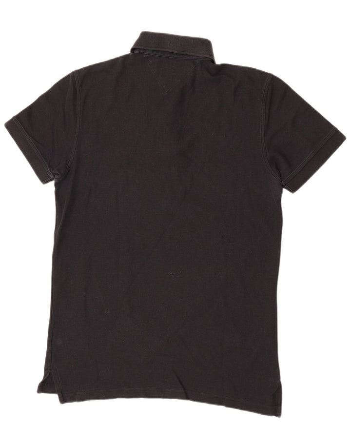 Polo da uomo vestibilità regolare Tommy Hilfiger piccola in cotone nero