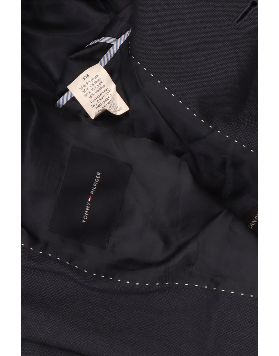 Giacca blazer corta da uomo a 2 bottoni Tommy Hilfiger UK 38 medio blu navy