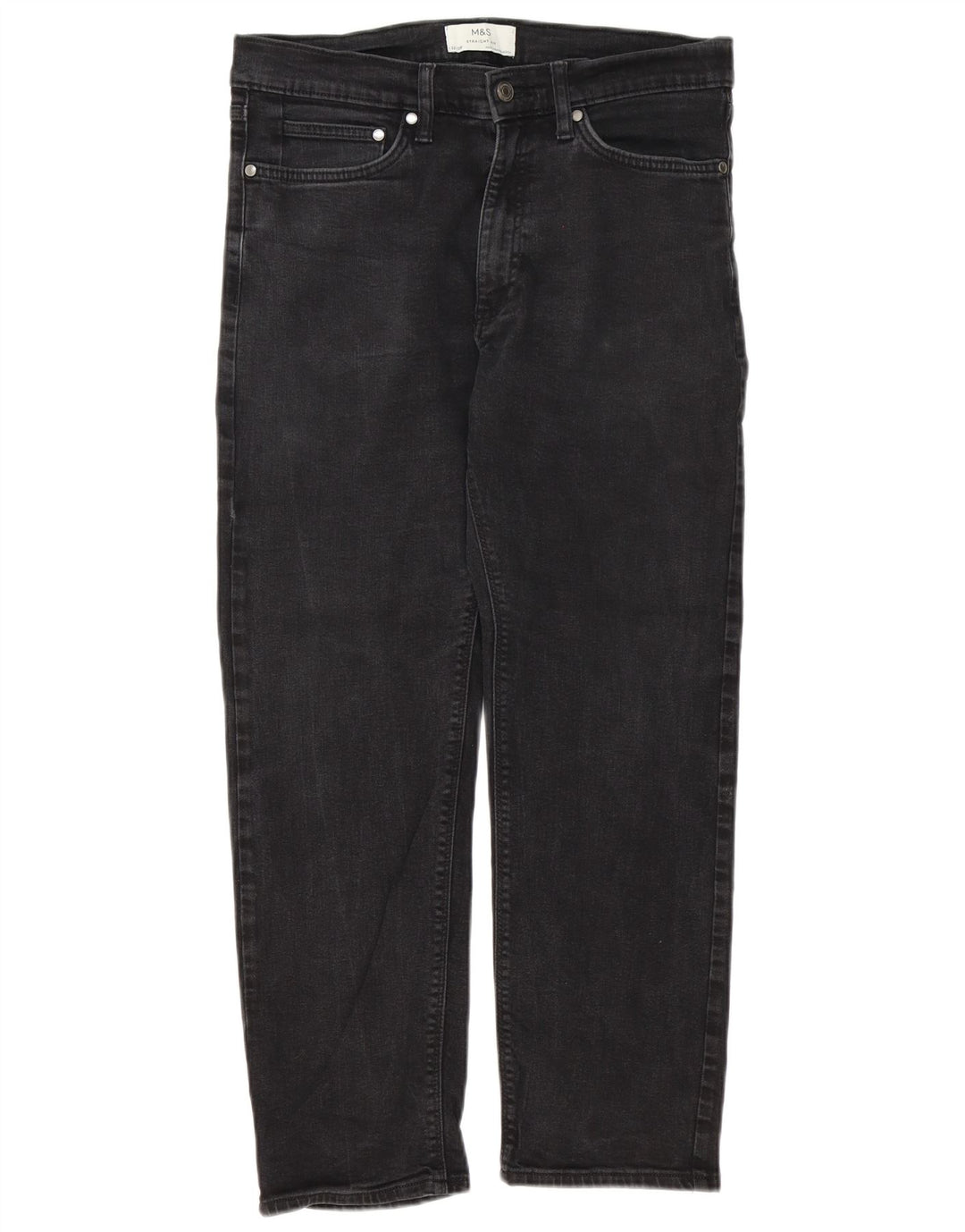 Jeans dritti da uomo Marks & Spencer W32 L27 cotone nero