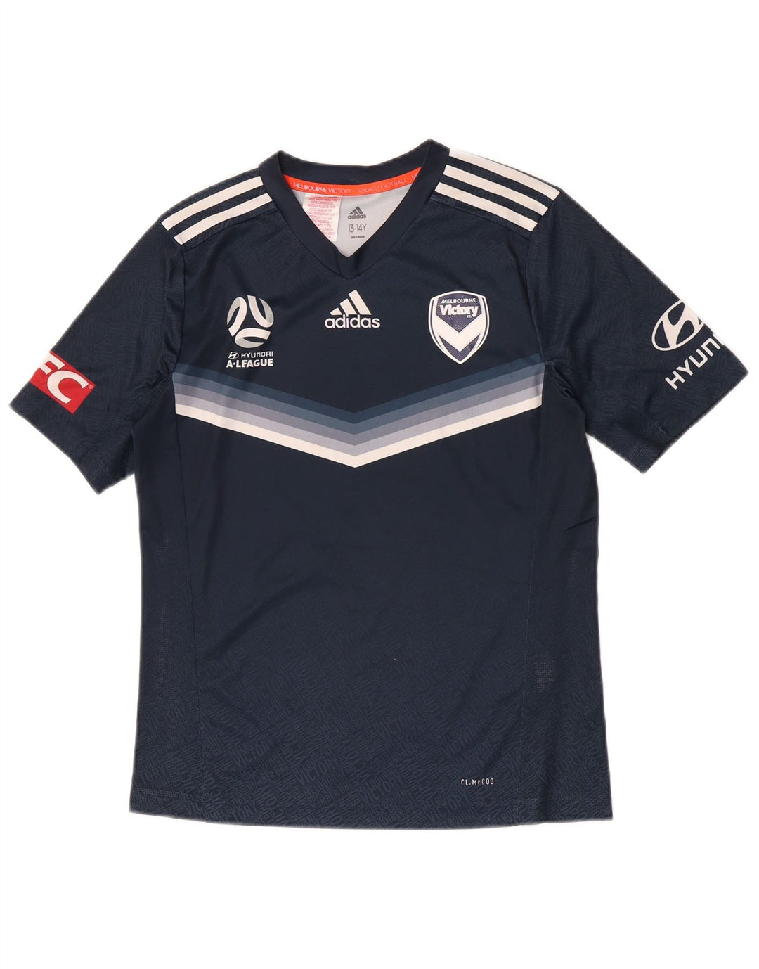 T-shirt grafica Adidas da ragazzo Climalite 13-14 anni in poliestere blu navy